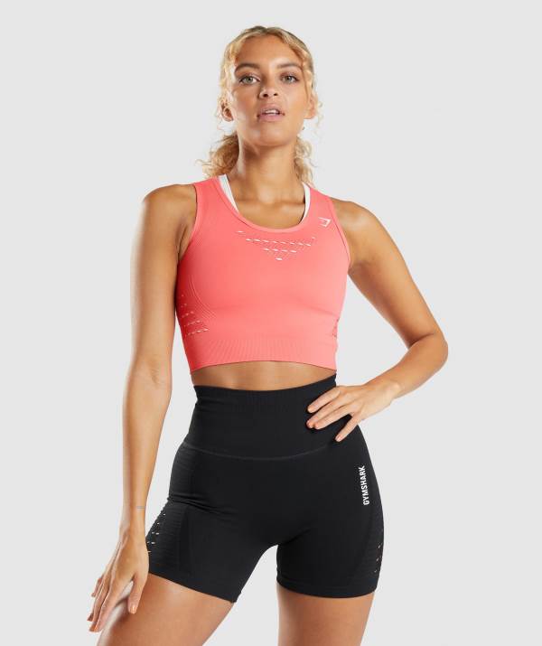 Damske Crop Top Gymshark Energy Seamless Ruzove | RH1392584